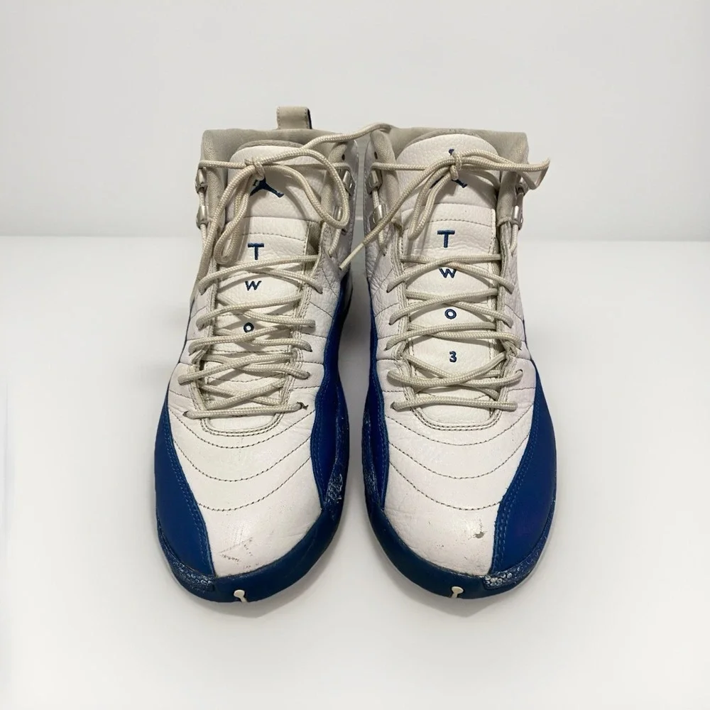 Air Jordan‎ 12 Retro French Blue White Leather Sneakers 130690-113 Mens 11